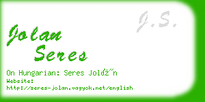 jolan seres business card